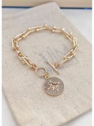 Atelier MIU Pozłacana bransoletka z cyrkoniami rozmiar: onesize. Żółte bransoletki atelier MIU, z cyrkonią, pozłacane. Za 65.95 zł.