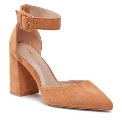 Czółenka DeeZee. Brązowe czółenka DeeZee, bez wzorów, bez obcasa, bez zapięcia. Za 79.99 zł.