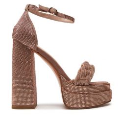 Sandały GOE. Brązowe sandały GOE, bez wzorów, bez obcasa, na słupku, bez zapięcia. Za 399.99 zł.