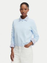 Tommy Jeans Sweter Essential DW0DW20159 Niebieski jasny Regular Fit. Niebieskie swetry Tommy Jeans, xl, bez wzorów, z bawełny, bez ramiączek. Za 369.99 zł.