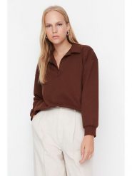 Trendyol Bluza w kolorze brązowym rozmiar: XS. Brązowe bluzy bez kaptura Trendyol, xs, bez wzorów, bez kaptura. Za 56.99 zł.