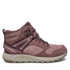 Trapery Merrell. Czerwone traperki Merrell, bez wzorów, bez obcasa, bez zapięcia. Za 569.99 zł.