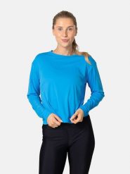 KARI TRAA Koszulka funkcyjna "Una" w kolorze niebieskim rozmiar: M. Niebieskie t-shirty sportowe Kari Traa, m, bez wzorów, bez ramiączek, outdoorowe. Za 129.95 zł.