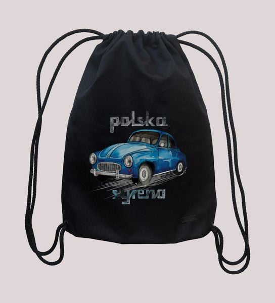 Syrena — plecak. Niebieskie plecaki nikiniki, bez wzorów, z bawełny, duże, bez dodatków. Za 69.00 zł.