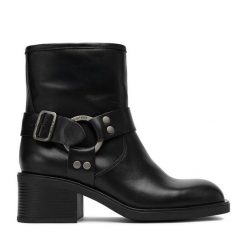 Botki G-Star Raw. Czarne botki G-Star Raw, bez wzorów, retro, bez obcasa, na słupku, bez zapięcia. Za 269.99 zł.