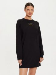 EA7 Emporio Armani Sukienka codzienna 6DTA52 TJ9RZ 1200 Czarny Regular Fit. Czarne sukienki EA7 Emporio Armani, na co dzień, xl, bez wzorów, z syntetyku, bez kołnierzyka, bez ramiączek, proste. Za 359.99 zł.