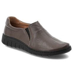 Brązowe Półbuty Wasak Wsuwane Skórzane Obuwie Damskie. Brązowe półbuty wsuwane Wasak, bez wzorów, z jeansu, eleganckie, bez obcasa, na płaskiej podeszwie. Za 263.99 zł.