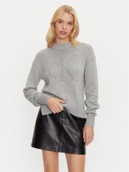 Calvin Klein Jeans Sweter Intrasia J20J224224 Szary Regular Fit. Szare swetry Calvin Klein Jeans, xl, bez wzorów, z bawełny, bez ramiączek. Za 289.99 zł.