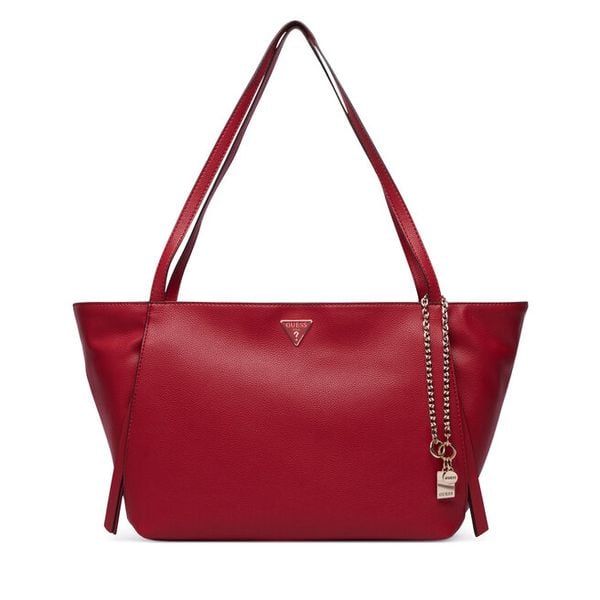 Torebka Guess. Czerwone shopper bag Guess, z aplikacjami, bez dodatków. Za 634.99 zł.