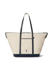 Polo Ralph Lauren Torebka 428973072002 Beżowy. Brązowe shopper bag Polo Ralph Lauren, bez wzorów, z materiału, bez dodatków. Za 1,599.00 zł.