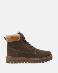 ZIELONE SPORTOWE BOTKI Z NUBUKU T001NUKHOBB035. Zielone botki Venezia, bez wzorów, z nubiku, sportowe, bez obcasa, bez zapięcia. Za 259.00 zł.