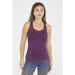 Top fitness damski ZERL fioletowy. Fioletowe topy ELPLAYER, bez wzorów, z elastanu, sportowe, bez kołnierzyka, bez ramiączek. Za 69.00 zł.