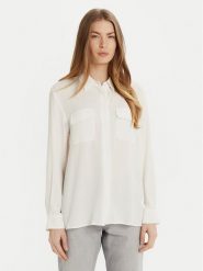 Marella Koszula Ordine 2513111151 Biały Regular Fit. Białe koszule Marella, bez wzorów, z jedwabiu, bez kołnierzyka, bez ramiączek. Za 599.99 zł.