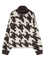 Vero Moda Golf w kolorze kremowo-ciemnobrązowym rozmiar: S. Brązowe swetry Vero Moda, s, bez wzorów, z materiału, bez ramiączek. Za 113.36 zł.