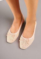 Jasnoróżowe Balerinki Plecione z Kokardką Korivessa. Czerwone baleriny Born2be, bez wzorów, klasyczne, bez obcasa, bez zapięcia. Za 49.99 zł.