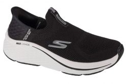Buty do biegania damskie, Slip-Ins Max Cushioning Elite 2.0. Białe buty do biegania Skechers, bez wzorów, z materiału, bez zapięcia, do biegania. Za 399.99 zł.