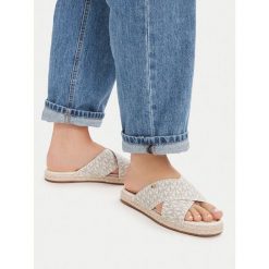 Klapki MICHAEL Michael Kors. Białe klapki MICHAEL Michael Kors, bez wzorów, bez obcasa, bez zapięcia. Za 337.99 zł.