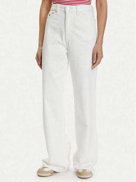 Tommy Jeans Jeansy DW0DW22648 Biały Straight Leg. Białe jeansy Tommy Jeans, bez wzorów, z bawełny. Za 296.99 zł.