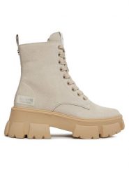 Steve Madden Trapery Tanker Bootie SM11001261 SM11001261-846 Beżowy. Brązowe botki Steve Madden, bez wzorów, ze skóry, bez obcasa, bez zapięcia. Za 699.99 zł.
