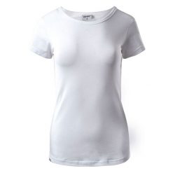 Koszulka damska Hi-Tec Lady Puro - biała, Rozmiar M. Białe buty sportowe lifestyle Hi-tec, bez wzorów, z bawełny, sportowe, bez zapięcia. W wyprzedaży za 39.99 zł.