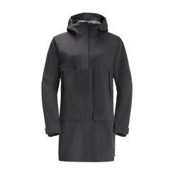 Kurtka przeciwdeszczowa damska Jack Wolfskin Goldgewann Parka. Czarne kurtki przeciwdeszczowe Jack Wolfskin, xs, bez wzorów, sportowe, bez kaptura. Za 639.99 zł.