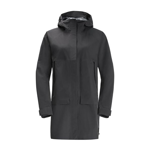Kurtka przeciwdeszczowa damska Jack Wolfskin Goldgewann Parka. Czarne kurtki przeciwdeszczowe Jack Wolfskin, xs, bez wzorów, sportowe, bez kaptura. Za 639.99 zł.