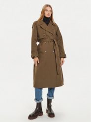 Pepe Jeans Trencz Bianca PL402446 Zielony Regular Fit. Zielone płaszcze Pepe Jeans, m, bez wzorów, z jeansu, bez kaptura. Za 499.99 zł.