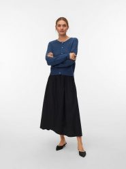 Vero Moda Kardigan "Jaqueline" w kolorze granatowym rozmiar: M. Niebieskie swetry Vero Moda, m, bez wzorów, ze splotem, bez ramiączek. Za 86.99 zł.