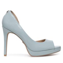 Szpilki Nine West. Niebieskie szpilki Nine West, bez wzorów, bez obcasa, na szpilce, bez zapięcia. Za 175.99 zł.
