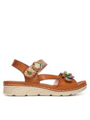 Laura Vita Sandały Dorry 21 Brązowy. Brązowe sandały LAURA VITA, bez wzorów, ze skóry, bez obcasa, na płaskiej podeszwie, bez zapięcia. Za 389.99 zł.