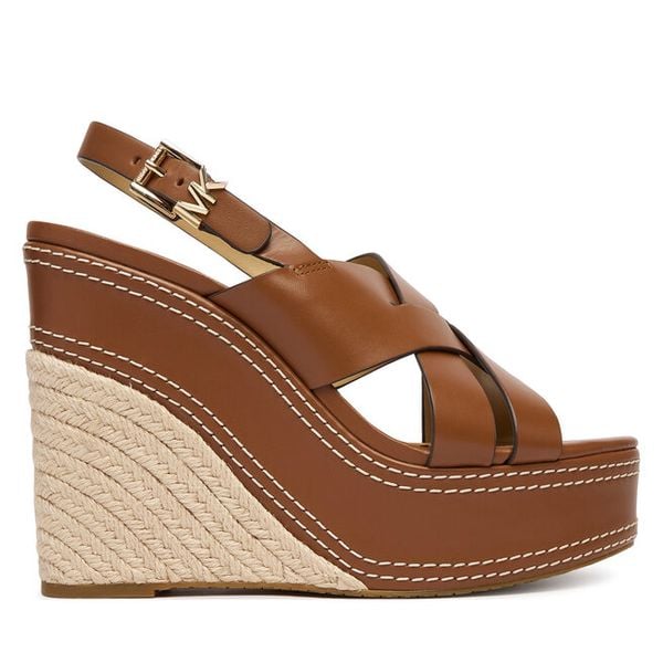 Sandały MICHAEL Michael Kors. Brązowe kozaki MICHAEL Michael Kors, bez wzorów, bez obcasa, na koturnie, bez zapięcia. Za 739.99 zł.