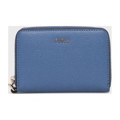 Furla portfel skórzany damski. Niebieskie portfele Furla, bez wzorów, z materiału. Za 419.99 zł.