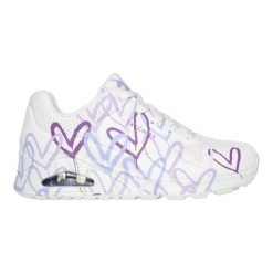 Tenisówki Skechers Model Uno-spread The Love Kolor Biały. Białe trampki Skechers, bez wzorów, z materiału, sportowe, bez zapięcia. Za 507.00 zł.