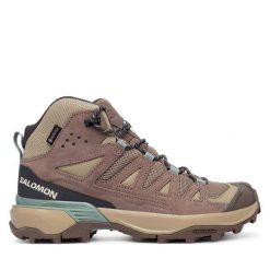 Trekkingi Salomon. Brązowe buty trekkingowe Salomon, bez wzorów, bez zapięcia, trekkingowe. Za 709.99 zł.