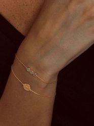 DIA DIAMONDS Pozłacana bransoletka z diamentami rozmiar: onesize. Żółte bransoletki DIA DIAMONDS, z diamentem, pozłacane. Za 259.13 zł.
