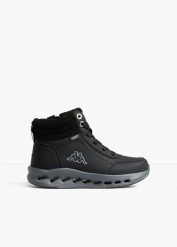 Botki sznurowane Kappa. Czarne botki bonprix, bez wzorów, bez obcasa, bez zapięcia. Za 269.99 zł.