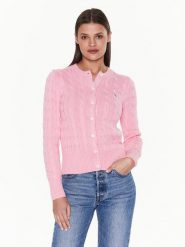 Polo Ralph Lauren Kardigan 211891643004 Różowy Regular Fit. Czerwone swetry Polo Ralph Lauren, xs, bez wzorów, z bawełny, bez ramiączek. Za 549.99 zł.