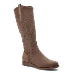 Brązowe Kozaki S.Barski Modne Obuwie Damskie. Brązowe kozaki S.BARSKI, na zimę, w ażurowe wzory, biznesowe, bez obcasa, na obcasie, bez zapięcia. Za 178.99 zł.