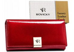Portfel damski Rovicky RH-27A-1-SAF czerwony. Czerwone portfele ROVICKY, bez wzorów, ze skóry. Za 95.99 zł.