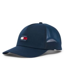 Czapka z daszkiem Tommy Jeans. Niebieskie czapki z daszkiem Tommy Jeans, bez wzorów, z jeansu. Za 169.99 zł.