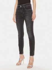 Guess Jeansy W4YA25 D5DY1 Czarny Slim Fit. Czarne jeansy Guess, s, z aplikacjami, z bawełny. Za 319.99 zł.