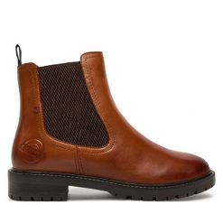 Botki s.Oliver. Brązowe botki S.Oliver, bez wzorów, bez obcasa, na płaskiej podeszwie, bez zapięcia. Za 259.99 zł.