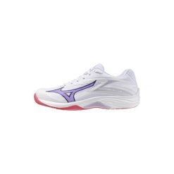 Damskie buty halowe Mizuno Thunder Blade Z. Białe buty do biegania Mizuno, bez wzorów, bez zapięcia, do biegania. Za 399.99 zł.
