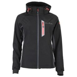 Kurtka zapinana na zamek z siateczki damska Peak Mountain Softshell. Czarne kurtki przejściowe sportowe Peak Mountain, m, bez wzorów, z softshellu, bez kaptura. Za 267.00 zł.