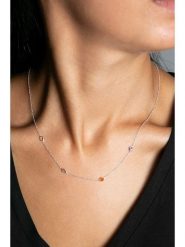 Lodie Silver Srebrny naszyjnik z elementami ozdobnymi - dł. 42 cm rozmiar: onesize. Szare naszyjniki Lodie Silver, z materiału, z cyrkonią, srebrne. Za 74.95 zł.