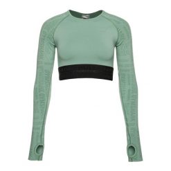 Top treningowy longsleeve damski Gymshark Vision Crop Top. Zielone topy Gymshark, xl, bez wzorów, sportowe, bez kołnierzyka, bez ramiączek. Za 129.99 zł.