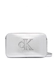 Calvin Klein Torebka Bold Ck Outline Mtl Camera Bag LV04F3896G Srebrny. Szare listonoszki Calvin Klein, bez wzorów, ze skóry, bez dodatków. Za 329.99 zł.