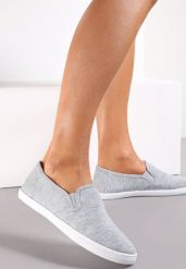 Szare Wsuwane Tenisówki Materiałowe Jaylisa. Szare trampki Renee, bez wzorów, z materiału, bez zapięcia. W wyprzedaży za 31.99 zł.