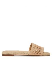 Tommy Hilfiger Klapki Knit Mesh Espadrille Flat Sandal FW0FW08744 Beżowy. Brązowe klapki Tommy Hilfiger, bez wzorów, z materiału, bez obcasa, bez zapięcia. Za 189.99 zł.
