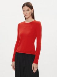 Tommy Hilfiger Sweter WW0WW40264 Czerwony Regular Fit. Czerwone swetry Tommy Hilfiger, xxs, bez wzorów, z wełny, bez ramiączek. Za 519.99 zł.